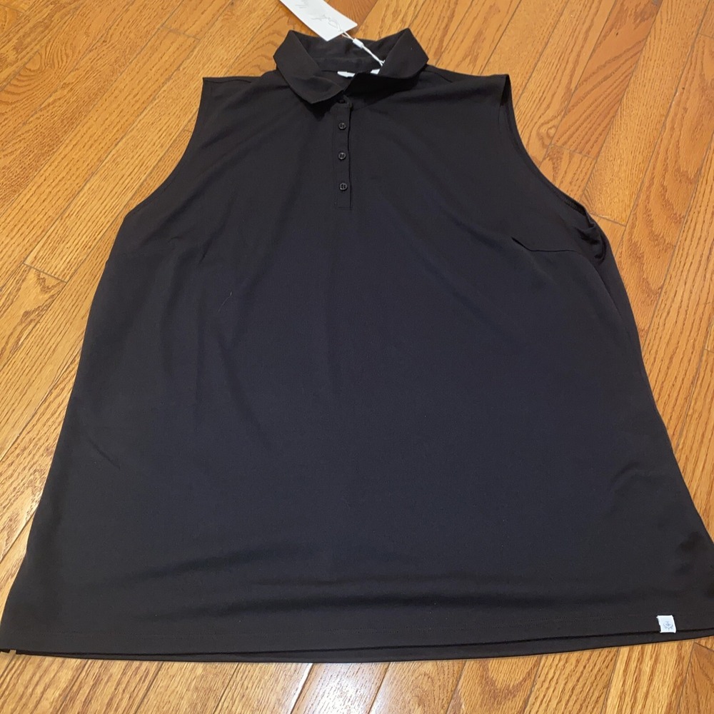 Lady Hagen Golf Polo Sleeveless Shirt NWT Black Polyester‎ Pique XL